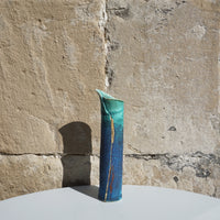 Bamboo Vase - Blue & Gold