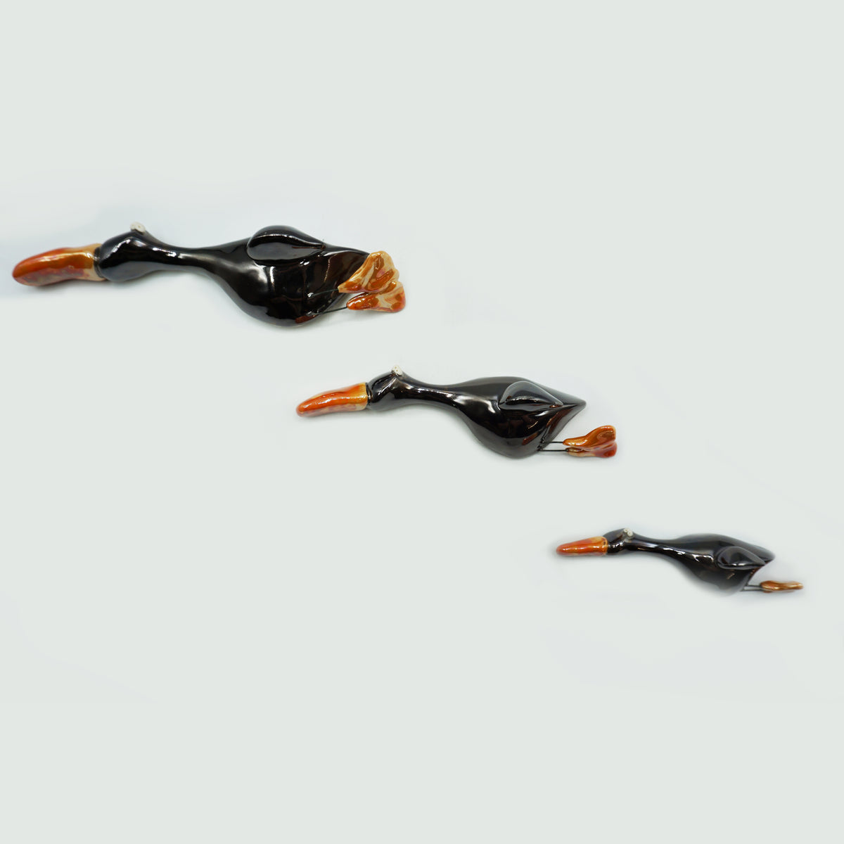 Flying Ducks (Black) - Set of 3