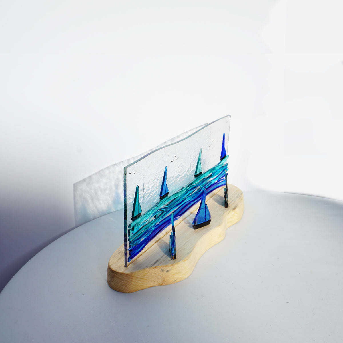 Blue Boats Panel with 3 Freestanding Boats