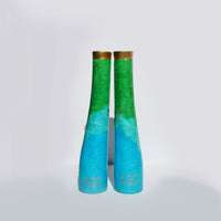 Medium Wonky Bottles- Blue and Green