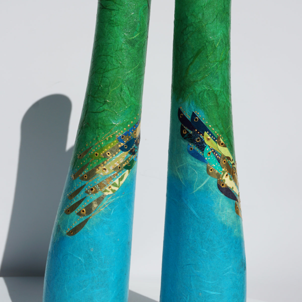 Medium Wonky Bottles- Blue and Green
