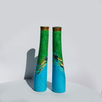 Medium Wonky Bottles- Blue and Green