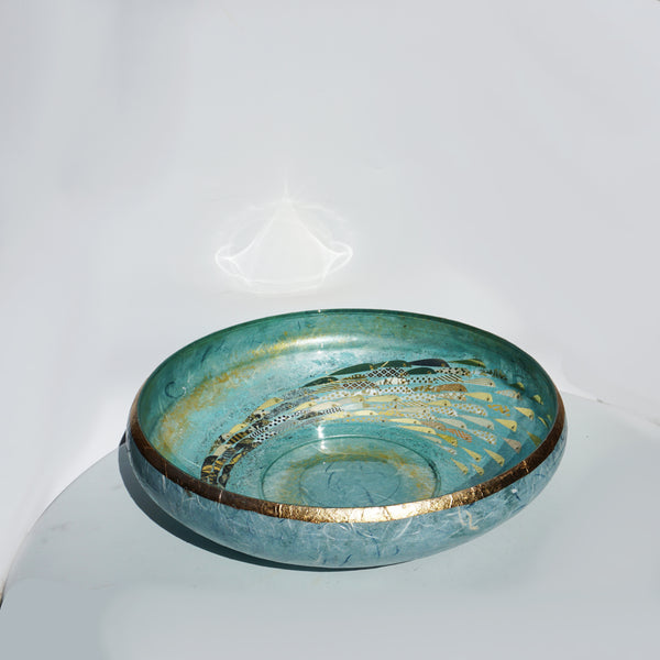 Large Pool Bowl - Blue/Green & Gold