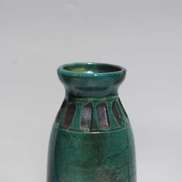 Raku Faceted Bottle #1