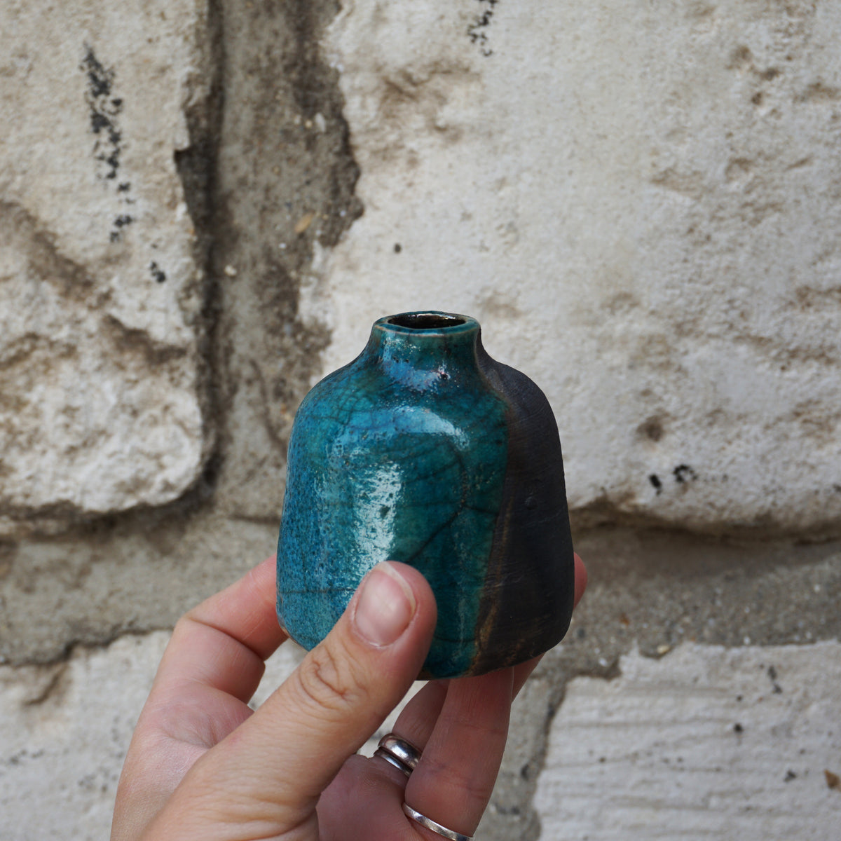 Small Raku Bud Vase #2