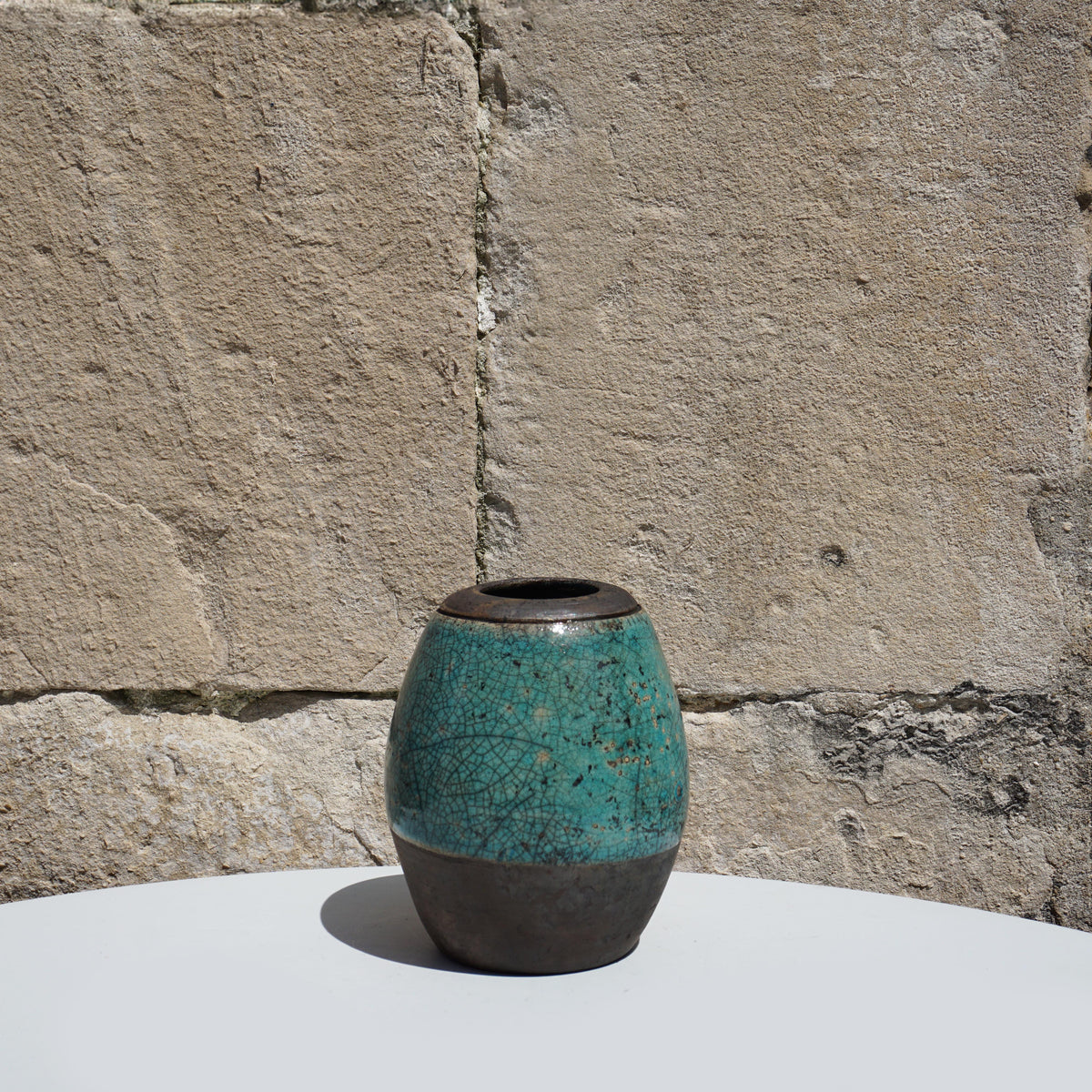 Raku Oval Vase