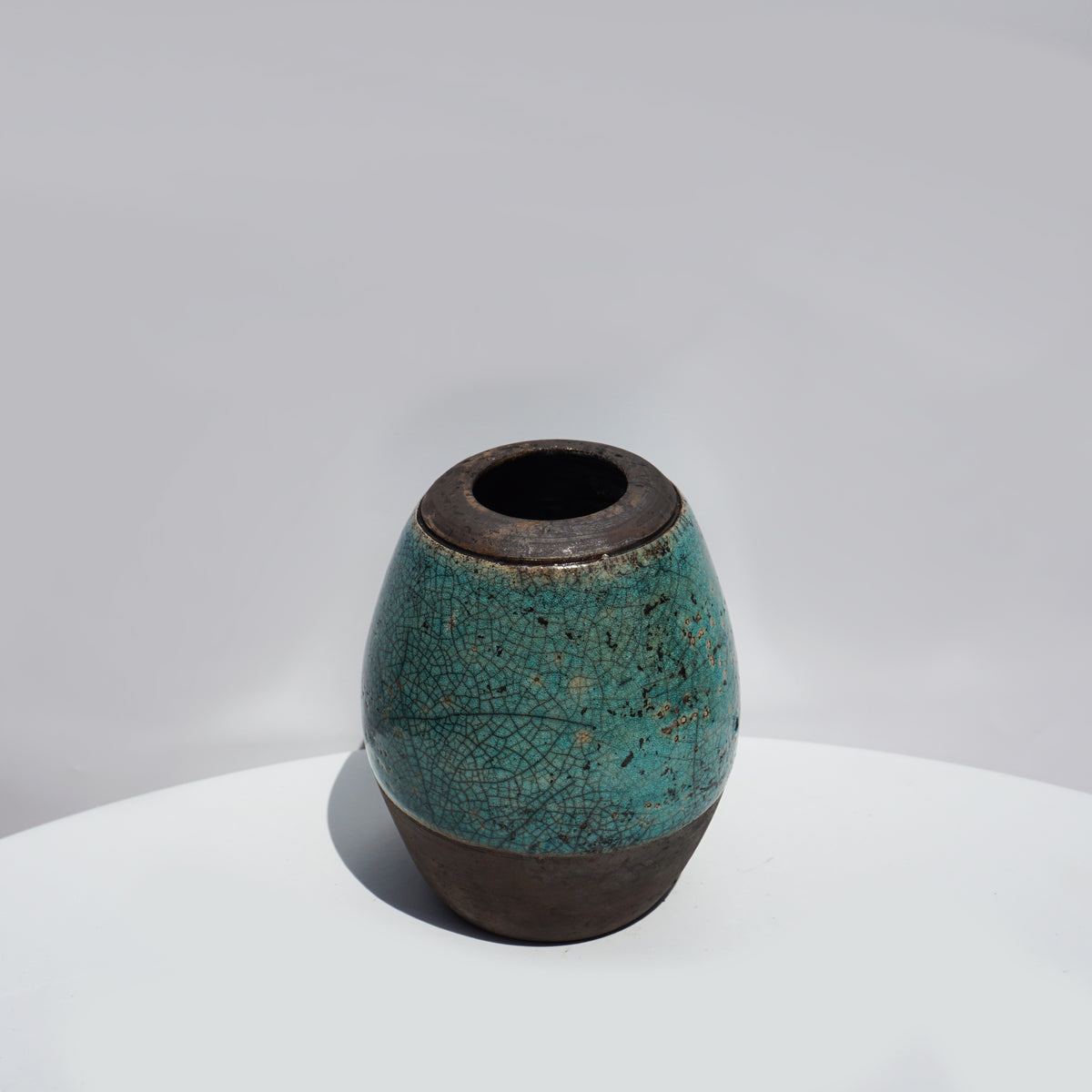 Raku Oval Vase