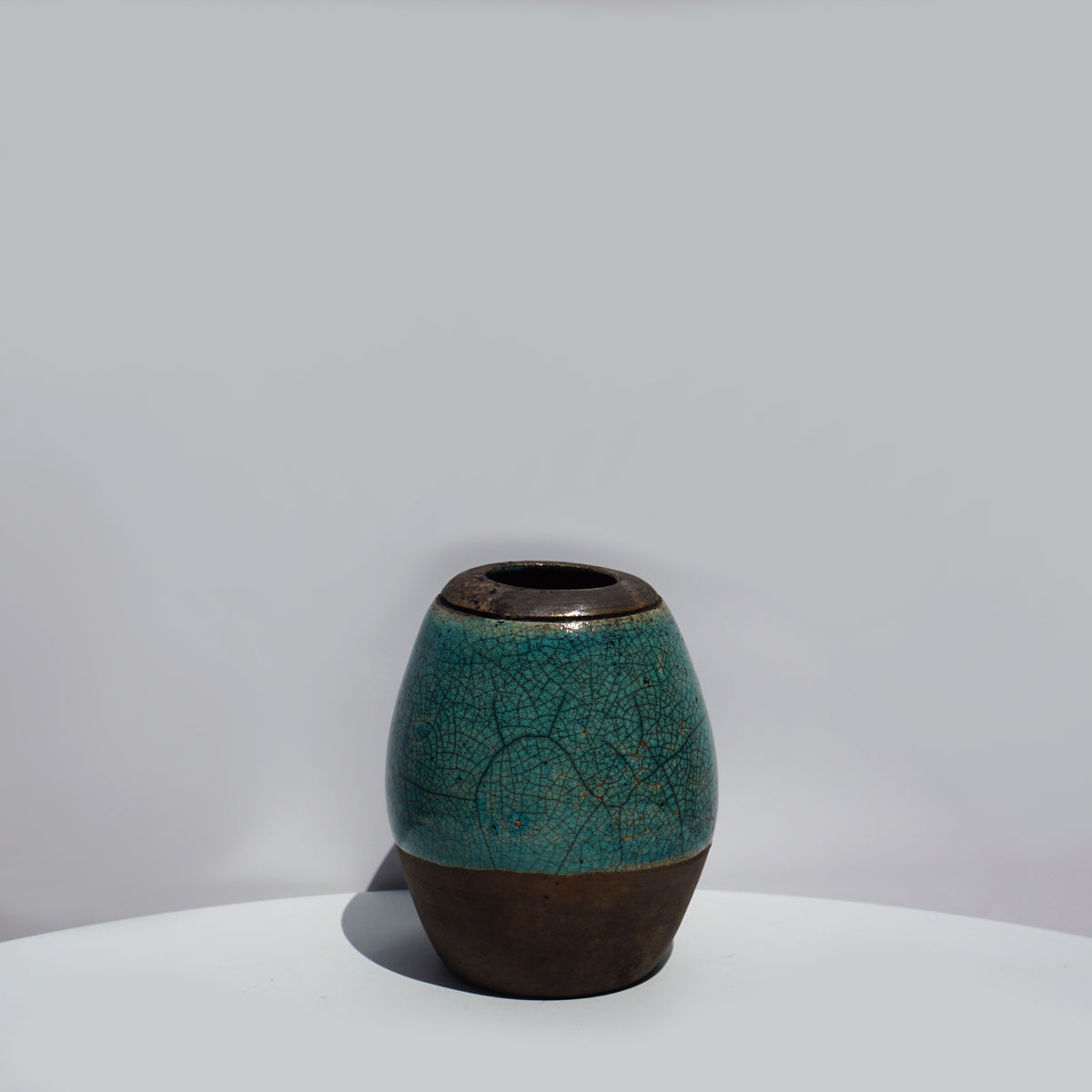 Raku Oval Vase
