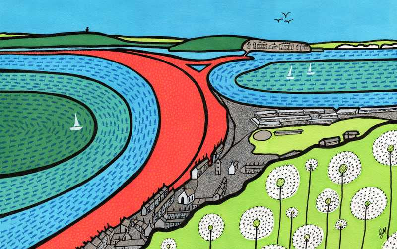 Dandelions Over Chesil Beach