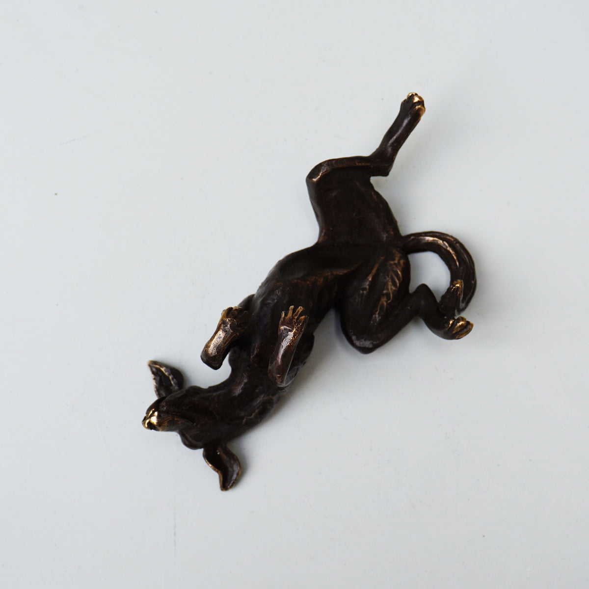 Dog on Back - Solid Bronze