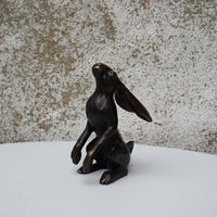 Moon Watching Hare - Solid Bronze