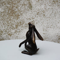 Moon Watching Hare - Solid Bronze