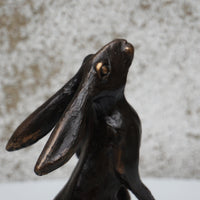 Moon Watching Hare - Solid Bronze