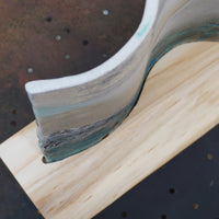 'Stepping Stones' Ceramic Wave on Wood