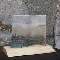 'Stepping Stones' Ceramic Wave on Wood