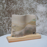 'Stepping Stones' Ceramic Wave on Wood