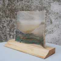 'Stepping Stones' Ceramic Wave on Wood