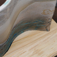 'Stepping Stones' Ceramic Wave on Wood
