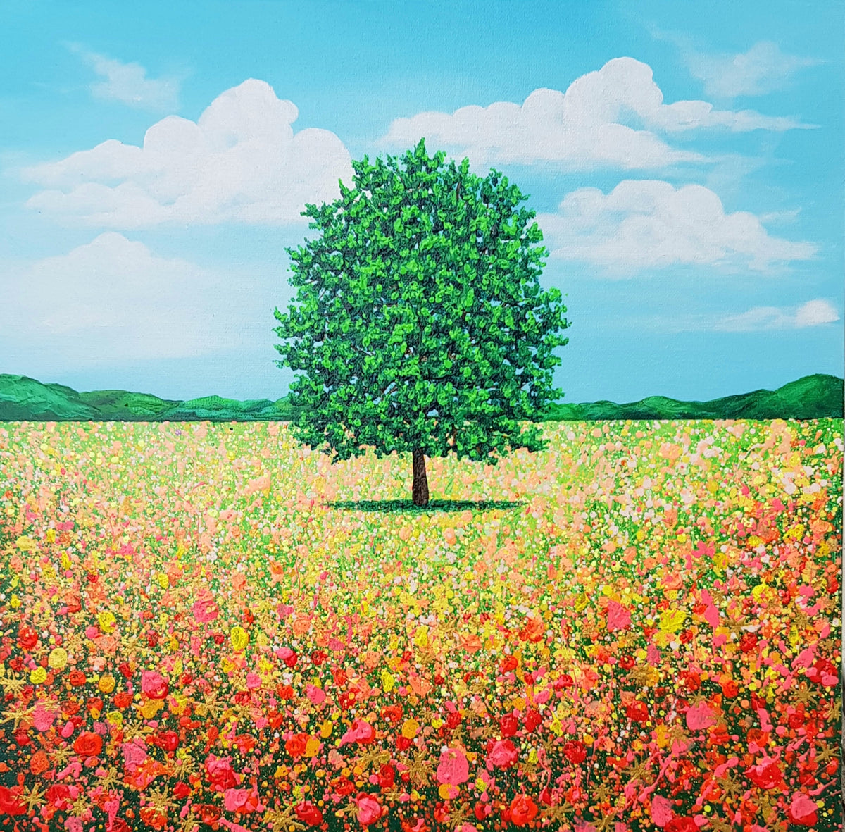 Autumn Fields Lone Tree