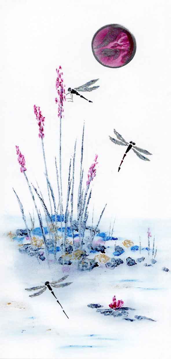 Pink Moon Dragonflies
