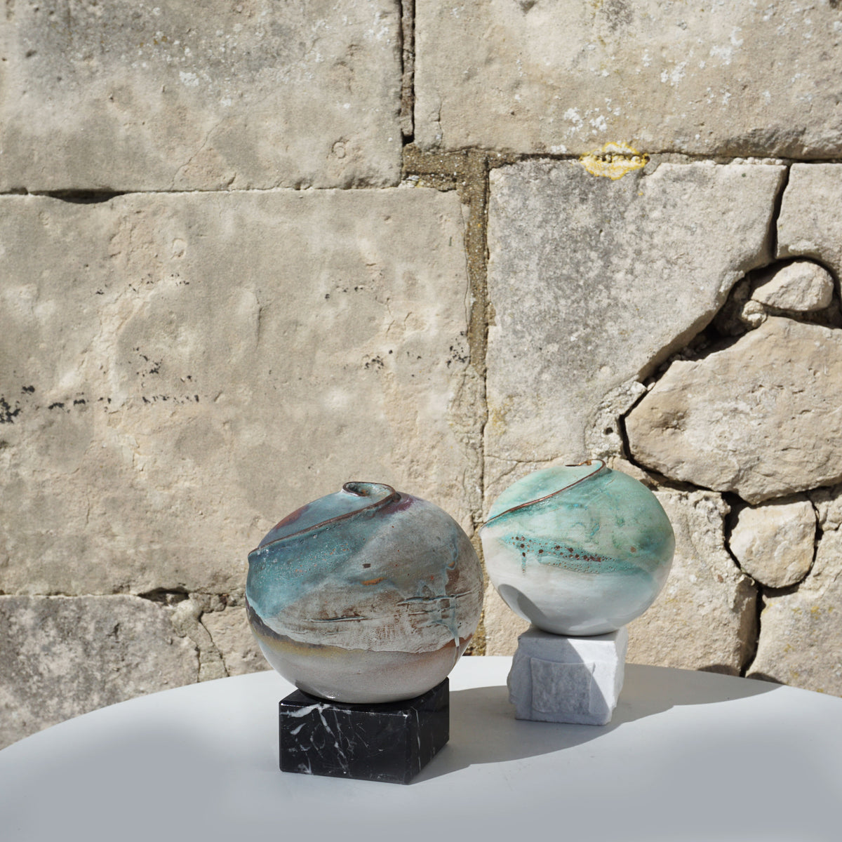 Of Fire and Metal Bowl on Marble Base