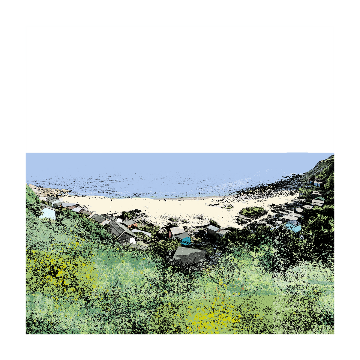 Beach Huts, Church Ope Cove (Print)