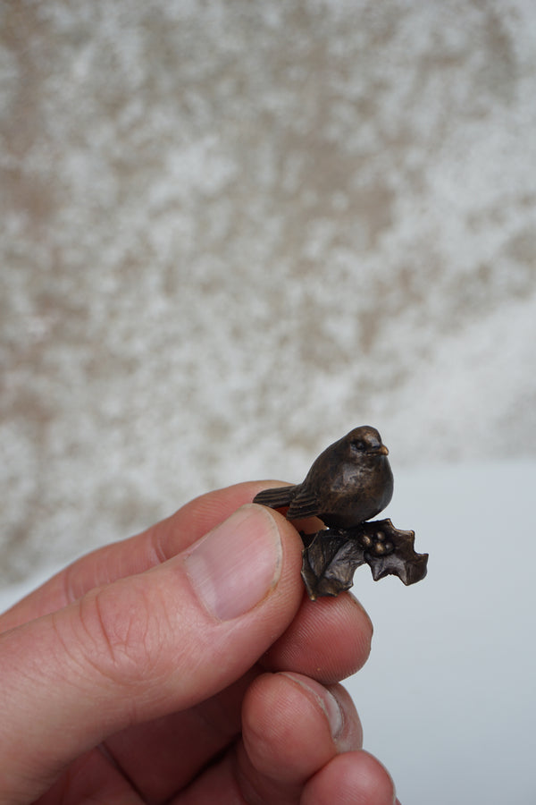 Miniature Bronze Robin