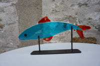 Fish on Stand (Turq/Red)