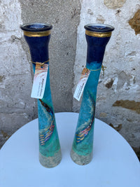 Lily Vase Pair - Large (Blue)