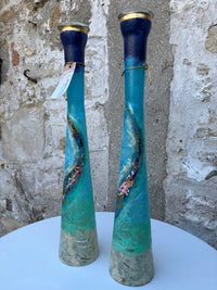 Lily Vase Pair - Large (Blue)