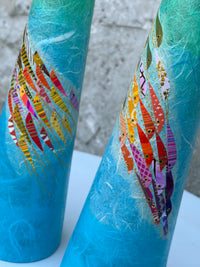 Lily Vase Pair - Large (Green/Blue)