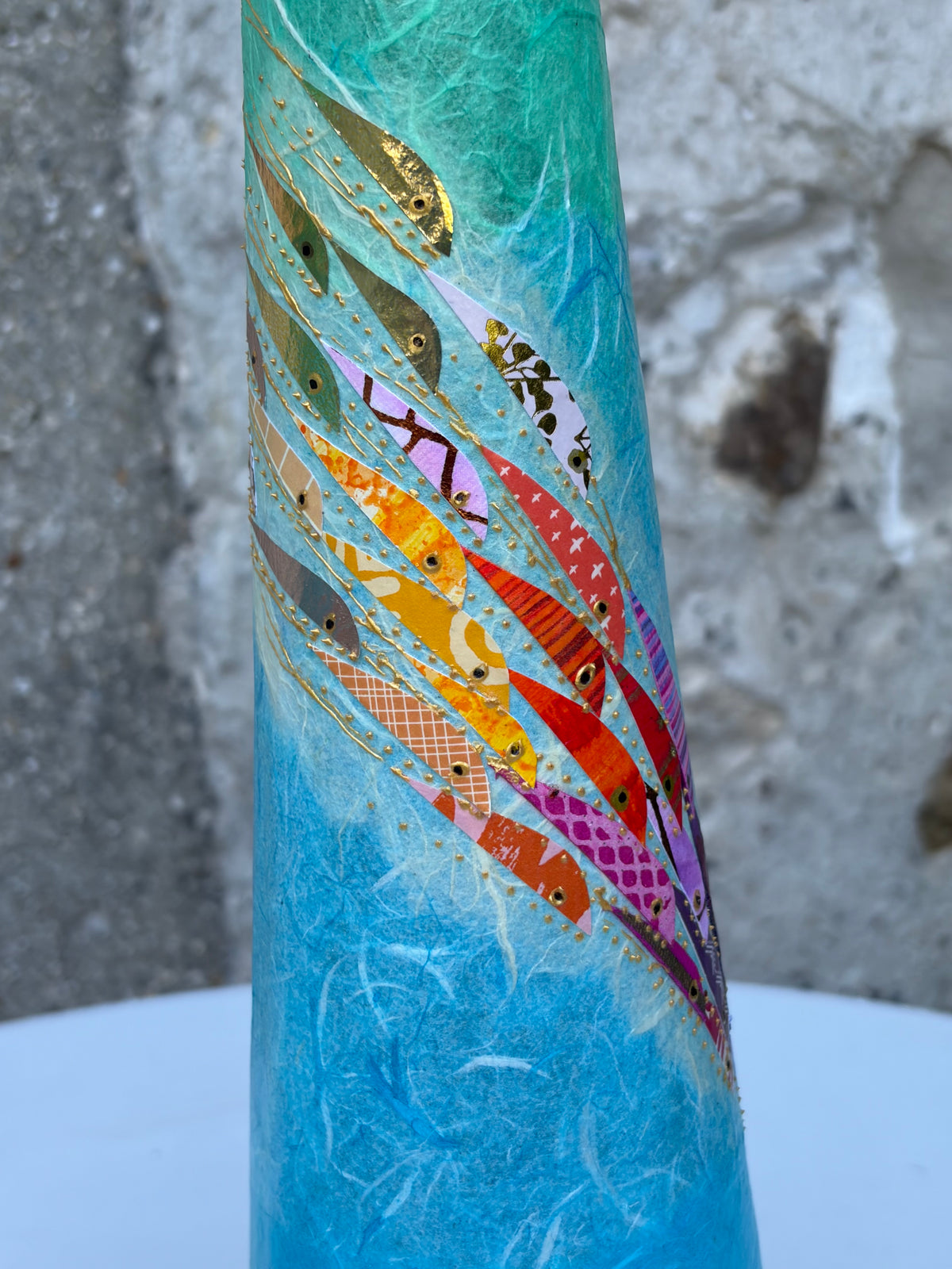 Lily Vase Pair - Large (Green/Blue)