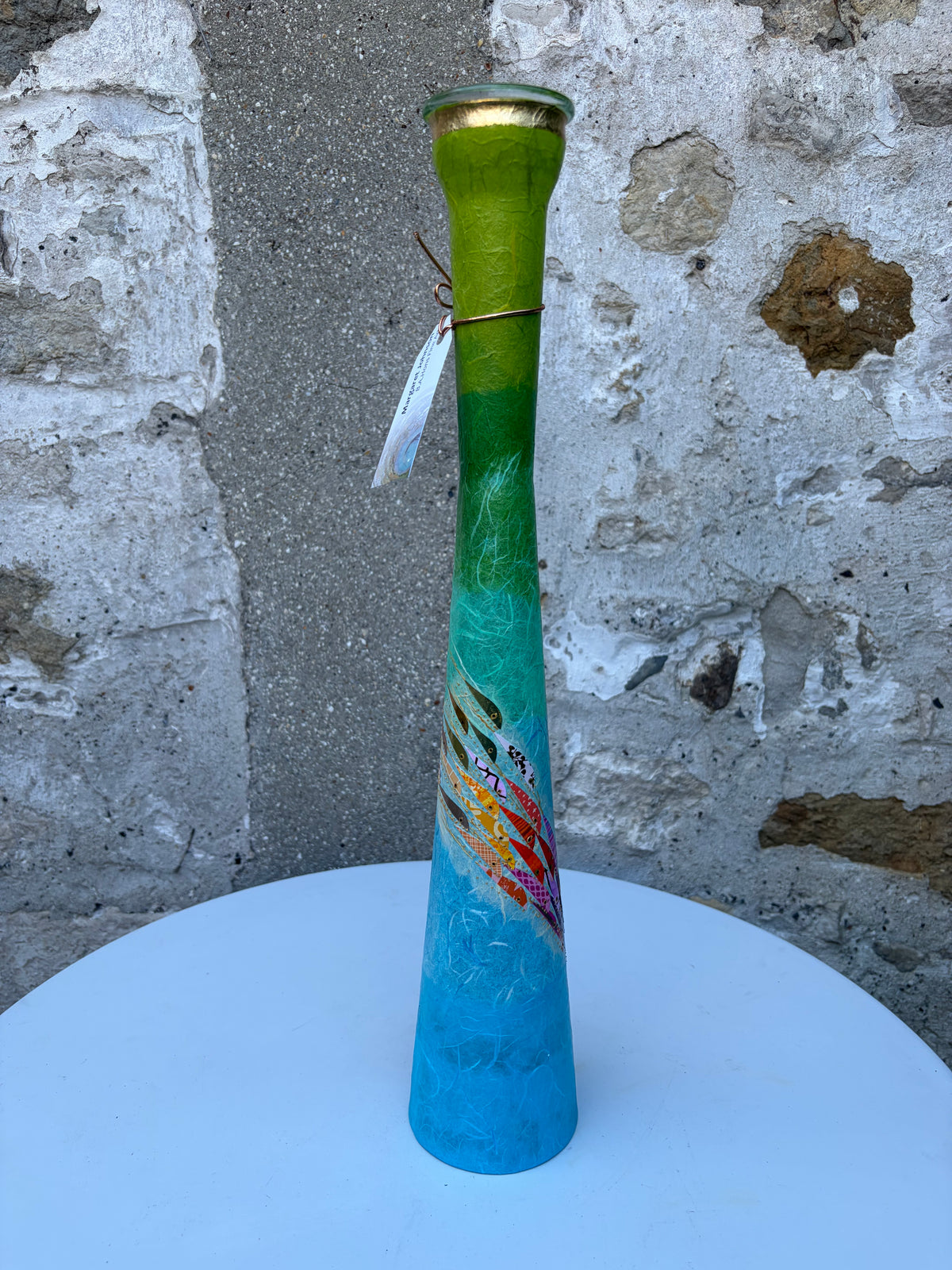 Lily Vase Pair - Large (Green/Blue)