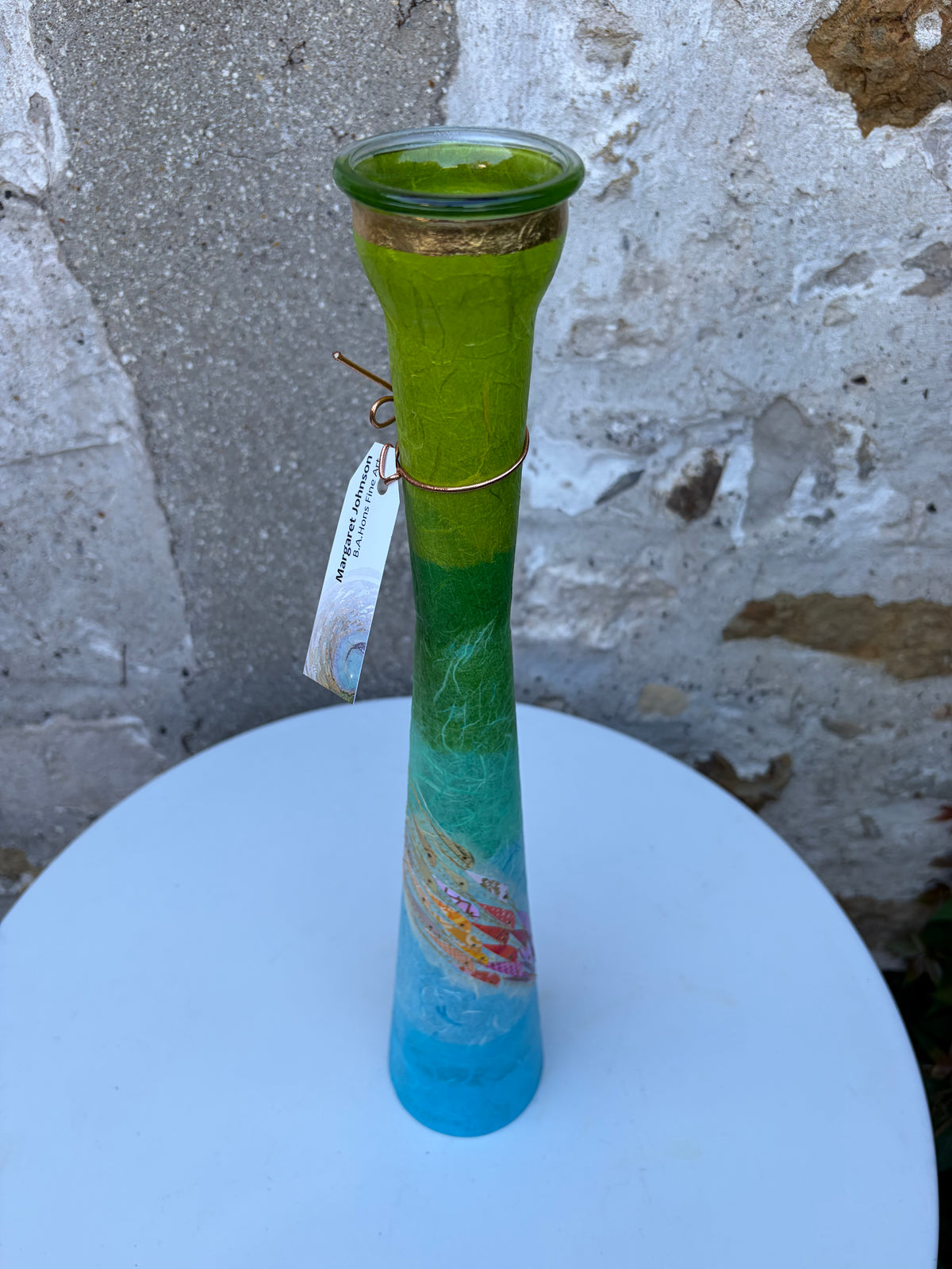 Lily Vase Pair - Large (Green/Blue)