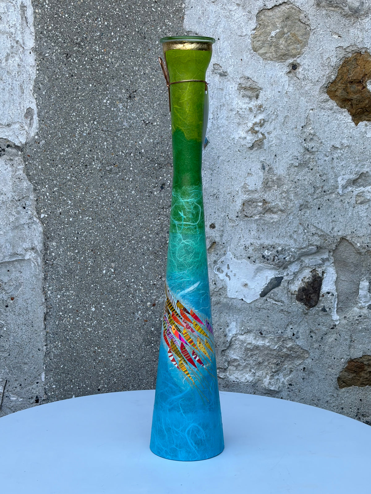 Lily Vase Pair - Large (Green/Blue)