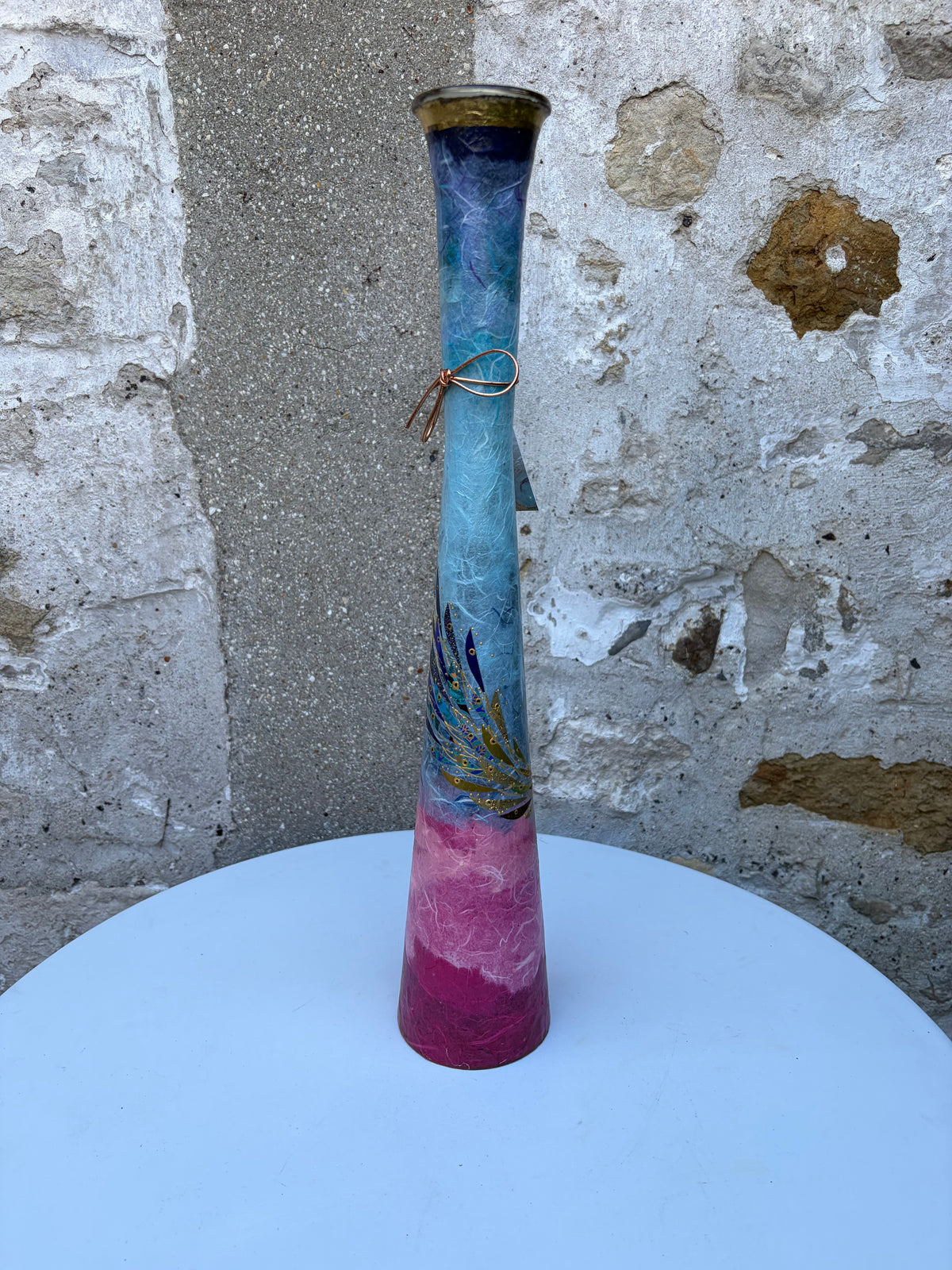 Lily Vase - Large (Cerise/Blue)