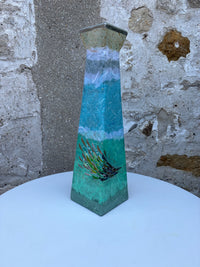 Pyramid Vase - Medium (Blue/Aqua)