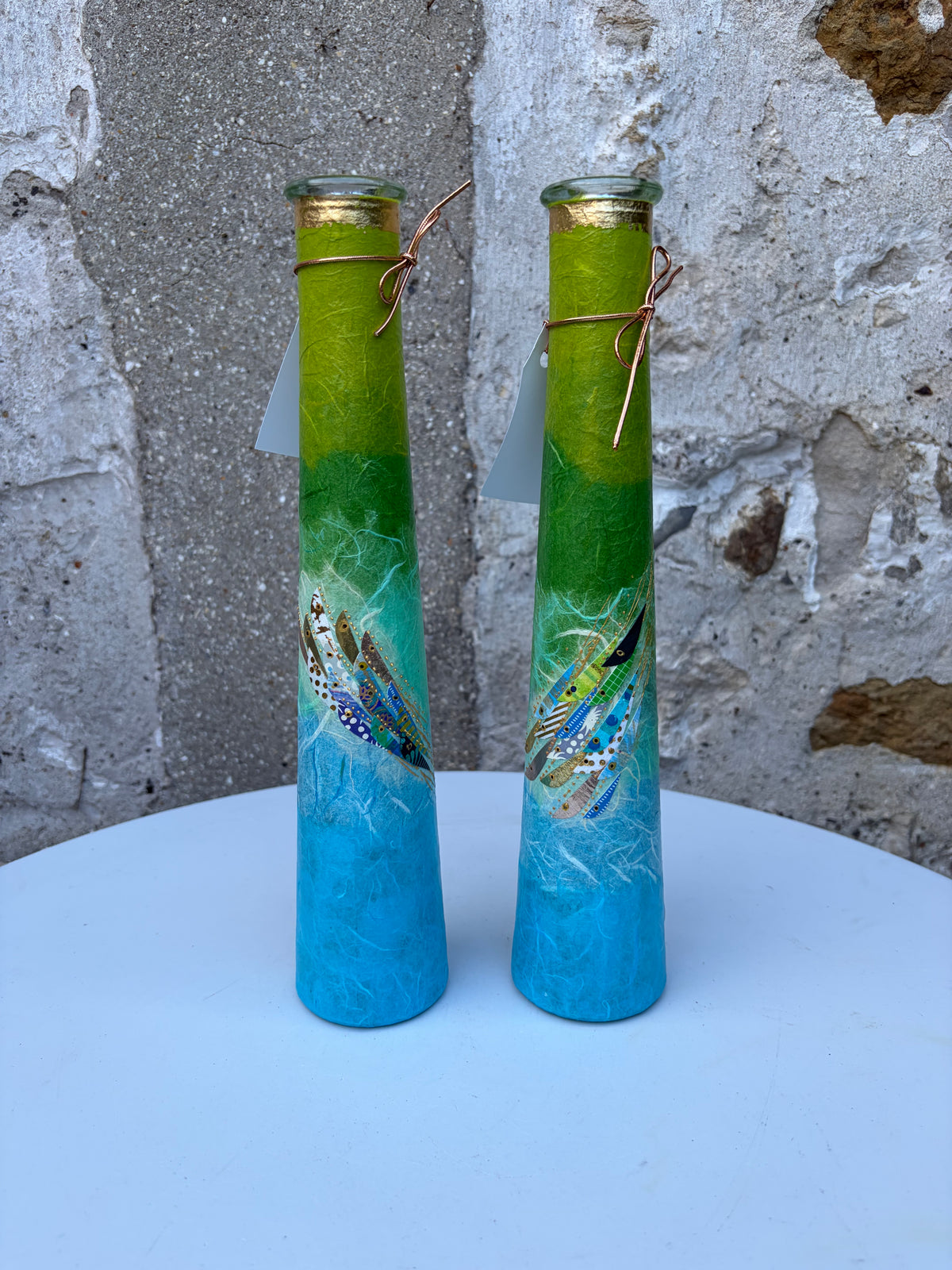 Pencil Vases - Green/Blue
