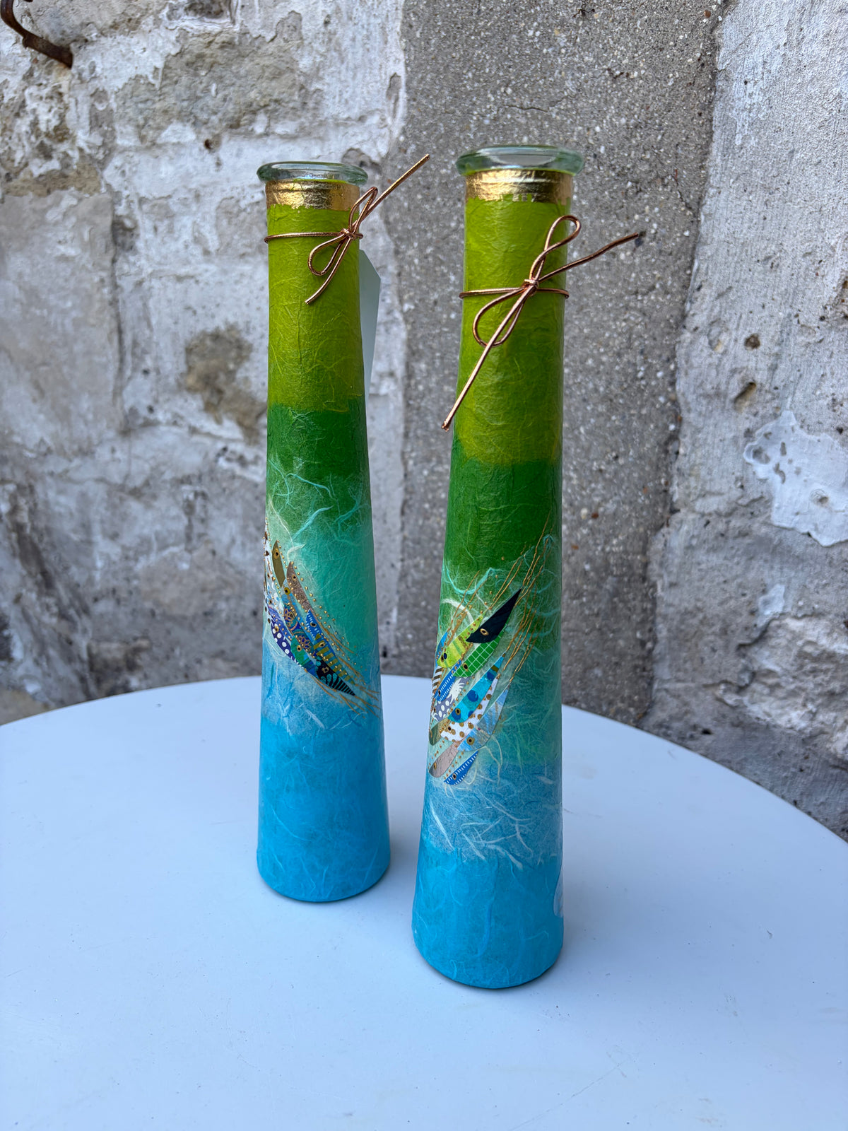 Pencil Vases - Green/Blue