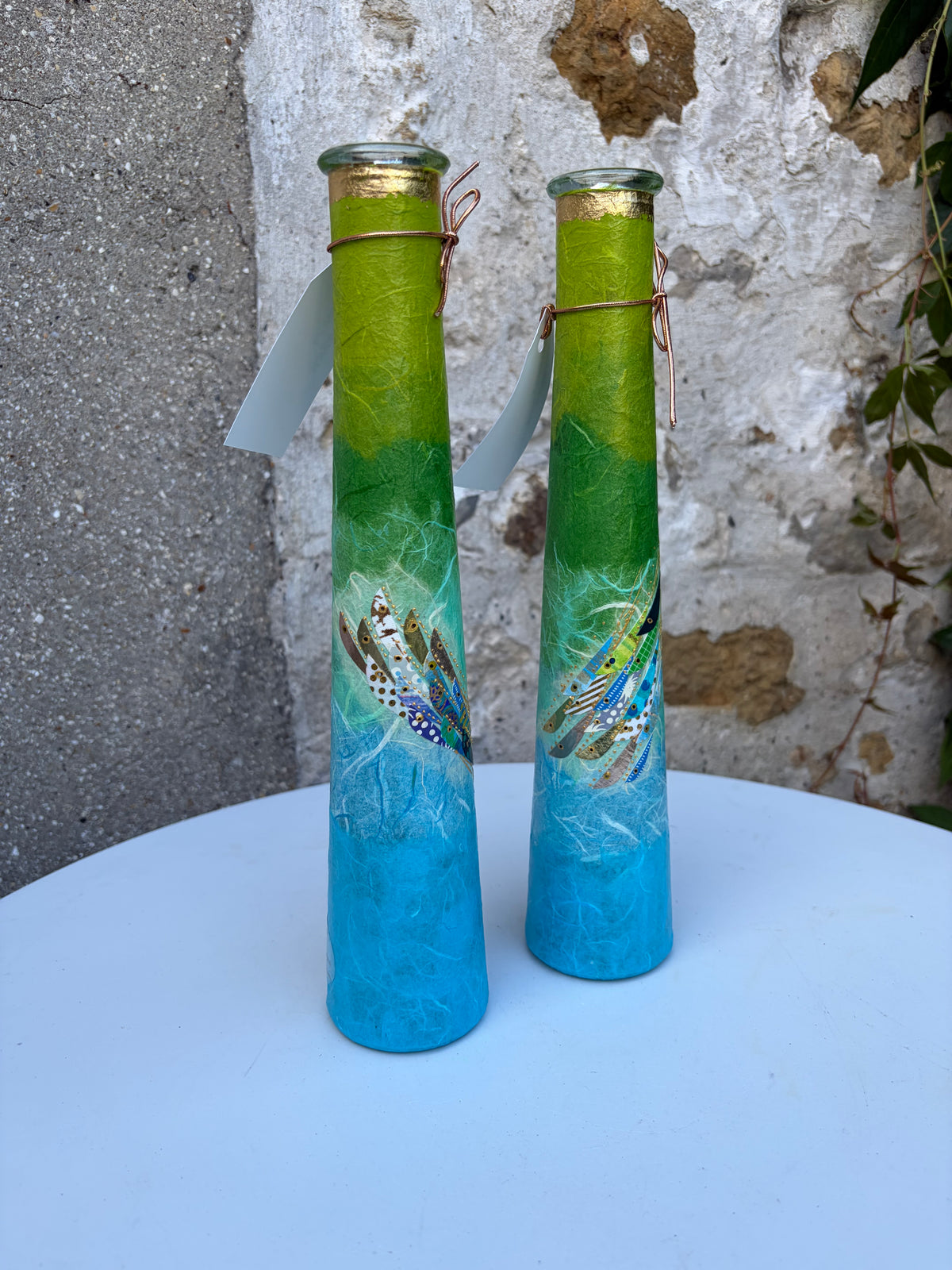 Pencil Vases - Green/Blue