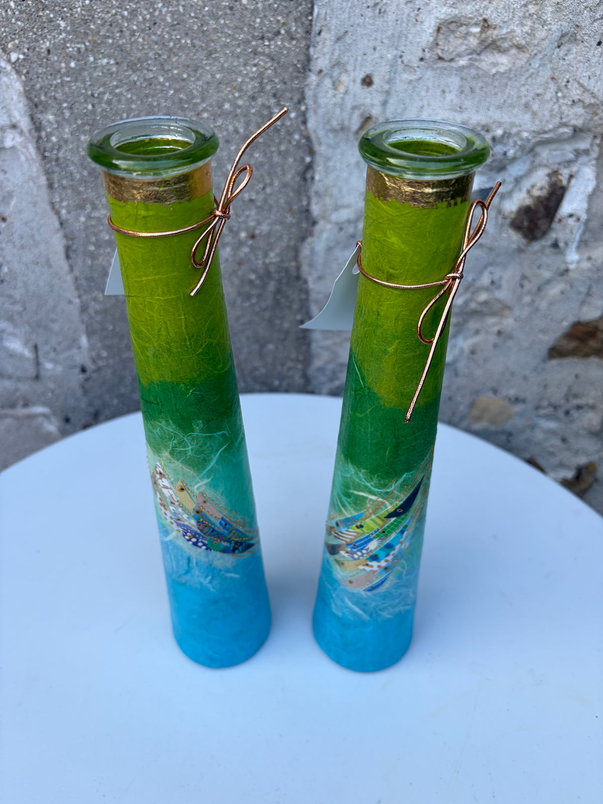Pencil Vases - Green/Blue