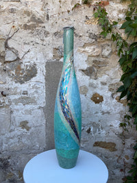 Tall Oval Vase - Blue/Green