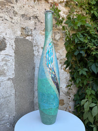 Tall Oval Vase - Blue/Green