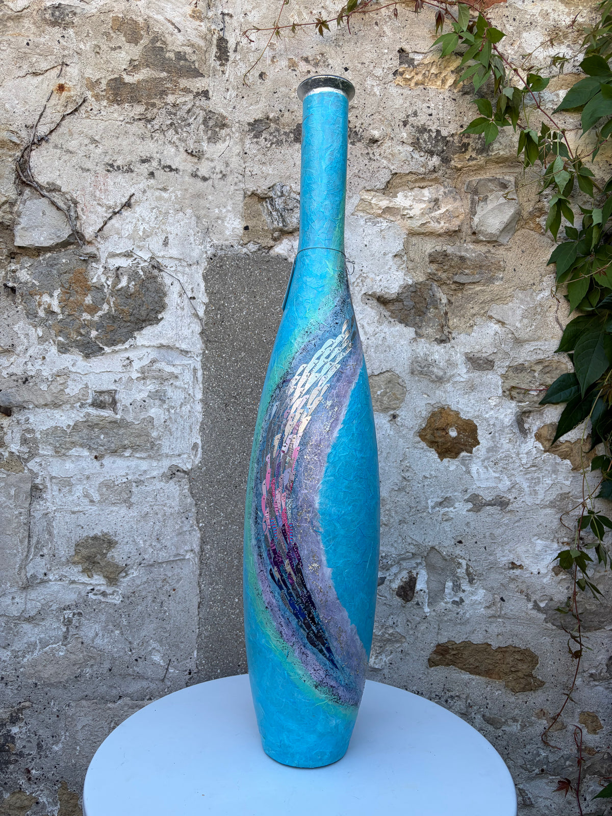 Tall Oval Vase - Blue