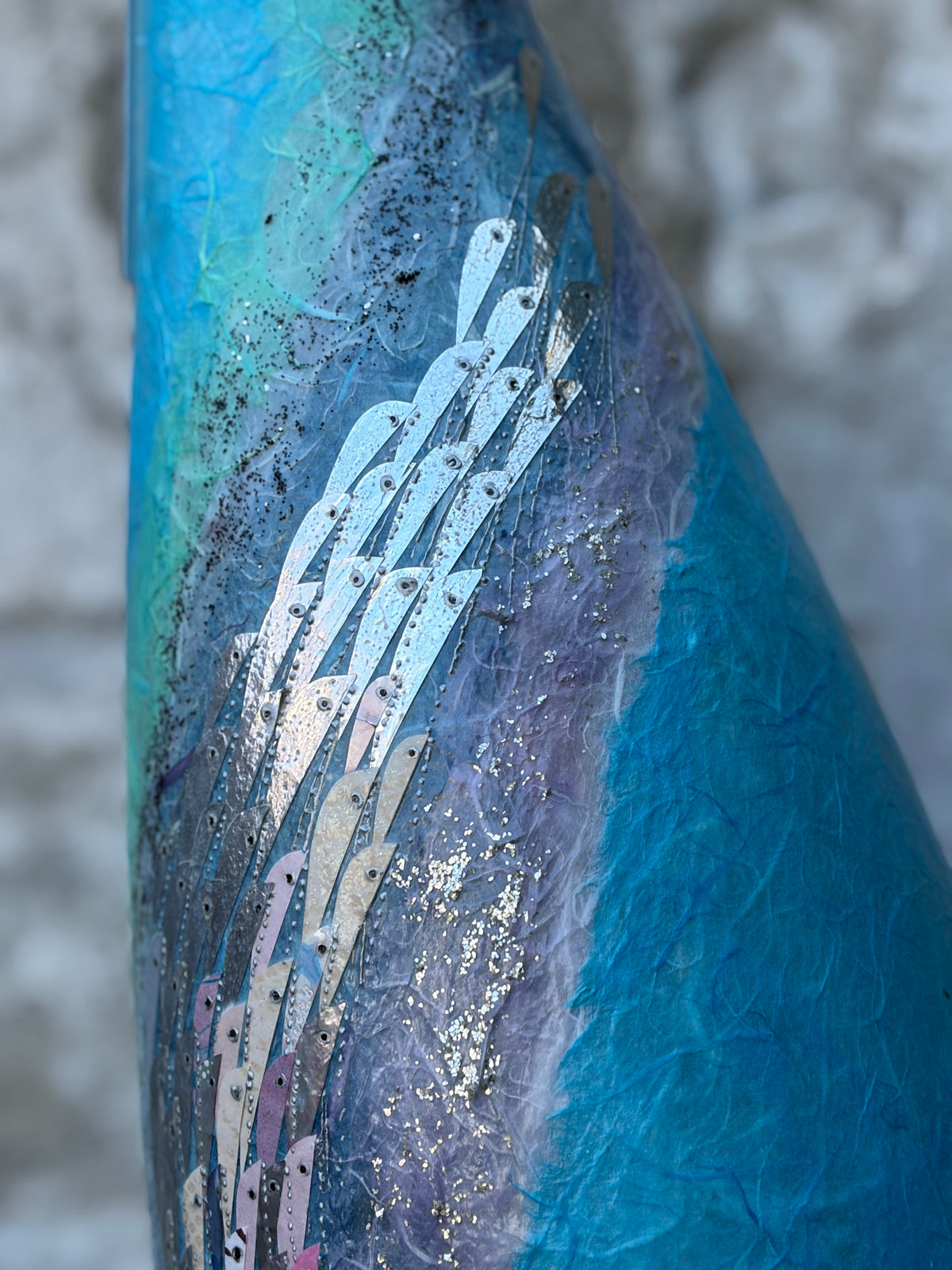 Tall Oval Vase - Blue
