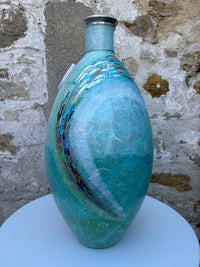 Large Oval Vase - Silver Rim