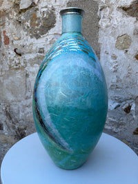Large Oval Vase - Silver Rim
