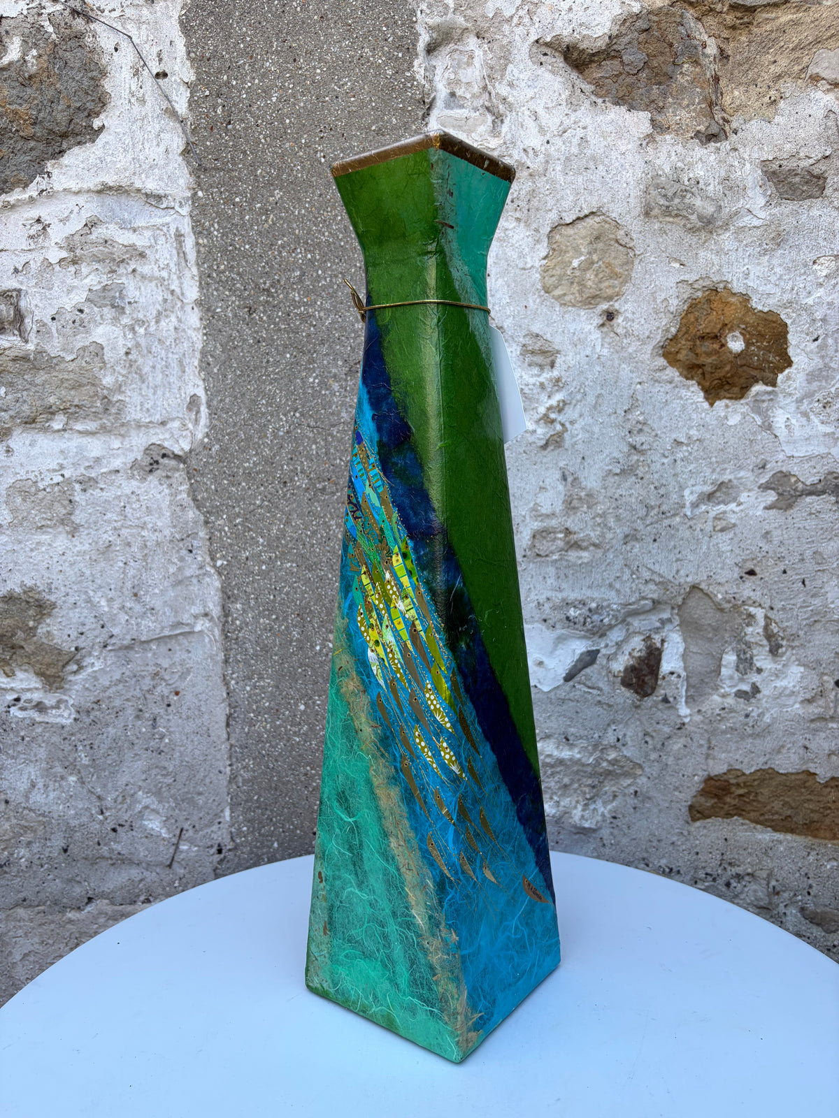 Pyramid Vase - Large (Blue/Green)