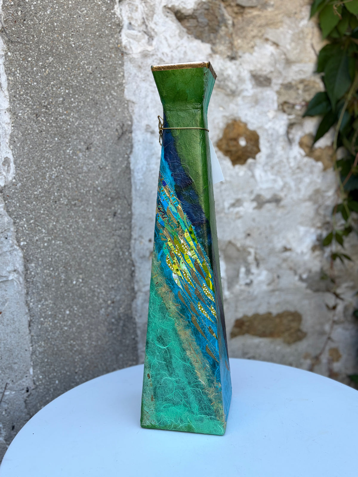 Pyramid Vase - Large (Blue/Green)