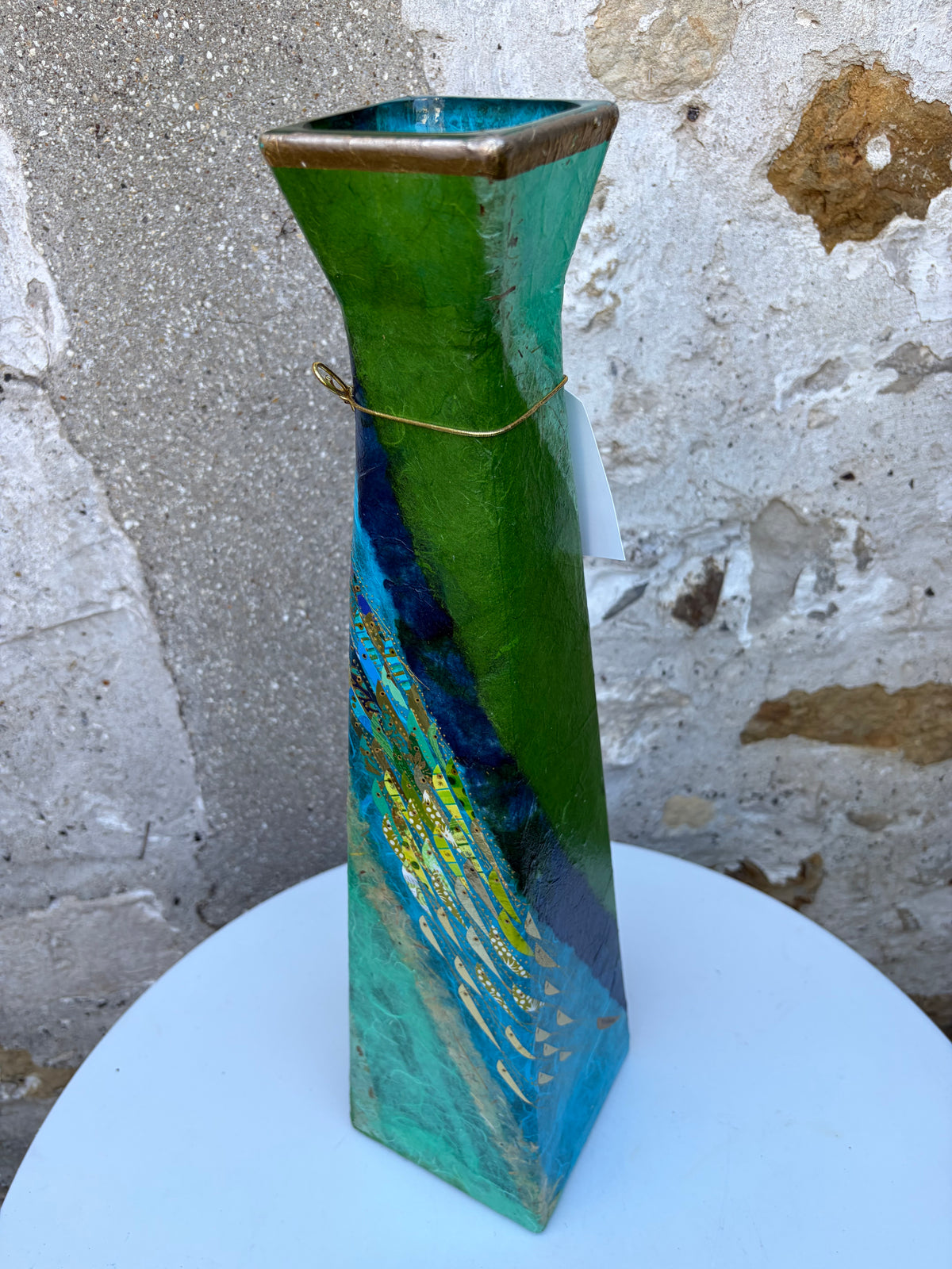 Pyramid Vase - Large (Blue/Green)